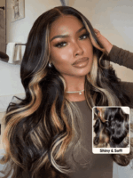 Lumivive Bye-Bye Knots™ Loose Wave Wig in Brown with Butterscotch Highlights - Image 3