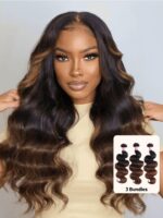 Lumivive Chestnut Brown Ombre 3 Pcs Body Wave Human Hair Bundles