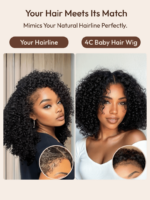 Lumivive Bye Bye Knots Wig 7x5 Glueless Lace Black Kinky Curly Wig With Bleached Knots - Image 4