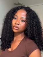 Lumivive InvisiBlend™ V Part Curly Texture Drawstring Human Hair Wig With Finger Coil Ends