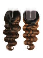 Lumivive 1B/30 Brown Ombre 4Pcs Hair Bundles With Lace Closure - Image 3