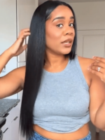 Lumivive EasiContour™ Yaki Straight V Part Glueless Wig With Drawstrings