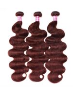 Lumivive Mahogany Reddish Brown Body Wave 3Pcs 100% Remy Human Hair Bundles - Image 7
