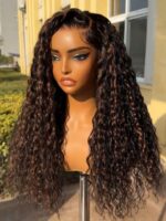 Lumivive Bye-Bye Knots™ 7x5 Lace Water Wave Wig With Golden Brown Face Framing Highlights - Image 2