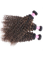Lumivive #FB30 Brown Balayage Highlight 3Pcs Jerry Curly Human Hair Bundles - Image 3