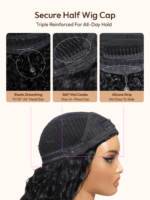 Lumivive Flip Over Half Wig Black to Chestnut Brown Ombre Kinky Curly Wig - Image 5