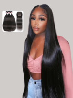 Lumivive 3 Bundles Peruvian Straight Hair With Closure Human Hair Deals