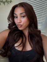 Lumivive 7x5 Bye Bye Slip™ Lace Auburn/Red Brown Fluffy Loose Wave Wig with Wispy Bangs 180% Density