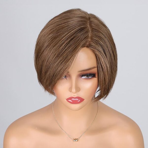 Lumivive Graceful Resolute Monofilament Semi Hand Tied Chocolate Mix Short Hair Wig