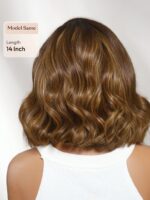 Lumivive 13x4 Pre-Everything™ Lace Frontal Brown With Honey Blonde Face-Framing Highlights Wavy Bob Drawstring Wig - Image 13