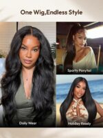 Lumivive EasiContour™ Yaki Straight V Part Glueless Wig With Drawstrings - Image 3