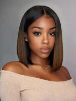 Lumivive Bye-Bye Knots™ 7x5 Lace Black to Chestnut Brown Ombre Yaki Straight Wig With Drawstring - Image 5