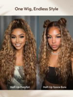 Lumivive Lace Front Bronde With Honey Blonde Highlights Water Wave Glueless Drawstring Wig - Image 8