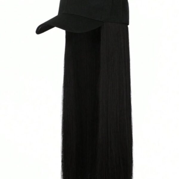 Lumivive Black Straight Baseball Hat Glueless Wig