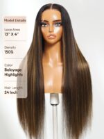 Lumivive 13x4 Pre-Everything™ Lace Frontal Balayage Highlights Yaki Straight Drawstring Wig - Image 6