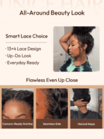 Lumivive Pre-Everything™ Lace Front Black Curly Glueless Drawstring Wig - Image 5