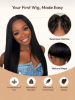 Lumivive EasiContour™ Yaki Straight V Part Glueless Wig With Drawstrings - Image 7