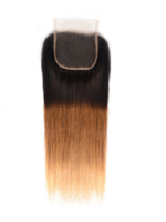 Lumivive 3 Tones Ombre Straight Human Hair Lace Closure Sew In 1B/4/27 Remy Hair - Image 4