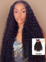 Lumivive Deep Wave Malaysian Remy Human Hair Bundles 3 Packs Deal