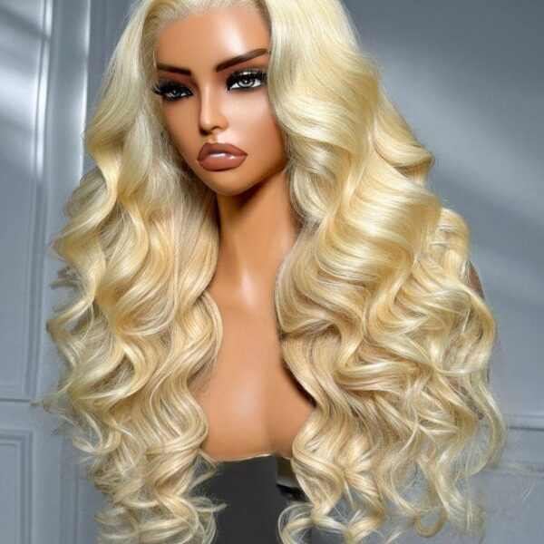 Lumivive 100% Handmade Invisible Full Lace Blond Body Wave Human Hair Wigs