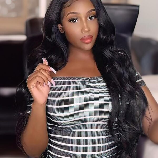 Lumivive Hair Full Lace Wig Black Body Wave Human Hair Wig