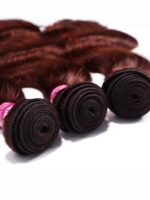 Lumivive Dark Auburn Body Wave Remy Human Hair 3 Bundles With Closure Deal - Image 4