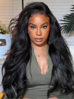 Lumivive Bye-Bye Knots 7x5 Lace Black Yaki Soft Layered Wig - Image 2