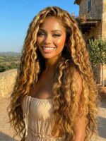 Lumivive Lace Front Bronde With Honey Blonde Highlights Water Wave Glueless Drawstring Wig - Image 5