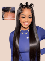 Lumivive HD Lace 5x5 Closure Skin Melt Perfect Hairline Glueless Straight Wig with Bleached Knots