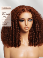 Lumivive Bye-Bye Knots™ Pre-Cut Lace Put On And Go Reddish Brown Curly Wig - Image 8