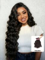 Lumivive Natural Wave Texture Human Hair 3Pcs Bundles