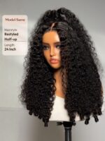 Lumivive 13x4 Pre-Everything™ Lace Frontal Natural Black Burmese Curly Wig with Finger Coily Ends - Image 5