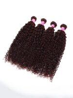 Lumivive Vibrant Reddish Brown Jerry Curl 4Pcs 100% Remy Human Hair Bundles Deal - Image 3