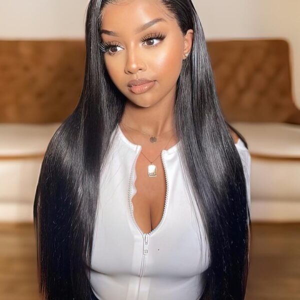 Lumivive Pre-Everything™ Lace Front Bone Straight Human Hair Black Wig