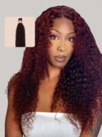 Lumivive Reddish Brown Jerry Curly 1Pc Human Hair Bundle