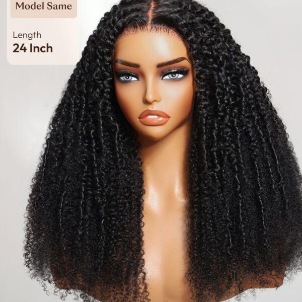 Lumivive Bye-Bye Knots™ 7x5 Lace Middle Part Micro Twist Curly Wig with Finger Coils End for Natural Afro Texture