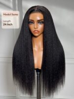 Lumivive HD Real Scalp™ Wig 13x4 Invisible Lace Frontal Black Kinky Straight Wig With Invisi Drawstring - Image 8