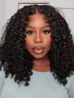 Lumivive Maxreal Half Wig 2x4 Lace Part Black Kinky Curly Wig - Image 2