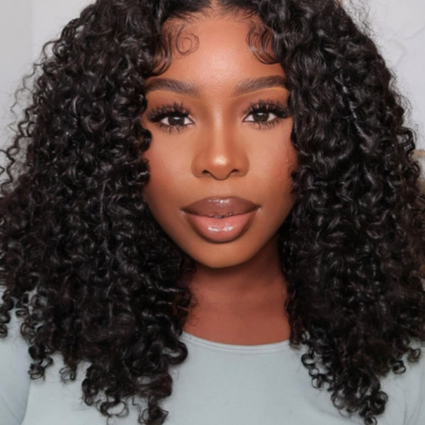 Lumivive Maxreal Half Wig 2x4 Lace Part Black Kinky Curly Wig