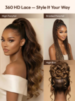 Lumivive 360 HD Lace Real Scalp™ Chocolate Brown to Caramel Honey Blonde Ombre Body Wave Wig - Image 2