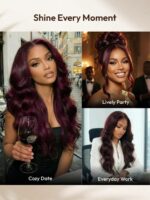 Lumivive Pre-Everything™ Black Cherry Lace Front Purple Wig In Layered Cut - Image 4