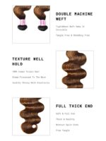 Lumivive Classic Brown Highlight 4Pcs Human Hair Body Wave Bundles - Image 9