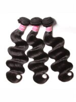 Lumivive 3Pcs Remy Hair Body Wave Bundles with Lace Closure - Image 4