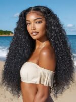 Lumivive Pre-Everything™ Lace Front Black Curly Glueless Drawstring Wig - Image 3