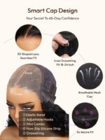 Lumivive Bye-Bye Knots™ 7x5 Lace Black Defined Coils 3C-4A Blend Curly Wig with Invisi Drawstring - Image 7