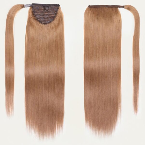 Lumivive Clip In Ponytail Chestnut Brown Straight Human Hair Extension