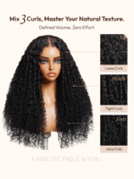 Lumivive Bye-Bye Knots™ 7x5 Lace Black Defined Coils 3C-4A Blend Curly Wig with Invisi Drawstring - Image 2