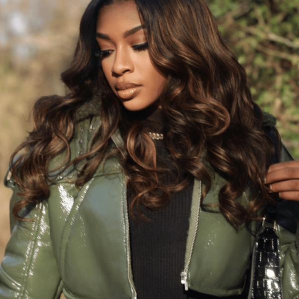 Lumivive Brown Balayage 4x4 Lace Closure With 3 Packs Body Wave Bundles