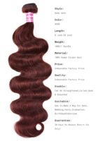 Lumivive Mahogany Reddish Brown Body Wave 3Pcs 100% Remy Human Hair Bundles - Image 8