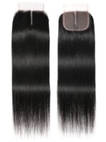 Lumivive Hair Upgrade T Part Lace Closure with Baby Hair Straight Human Hair Closure Middle Part Natural Black - Image 4